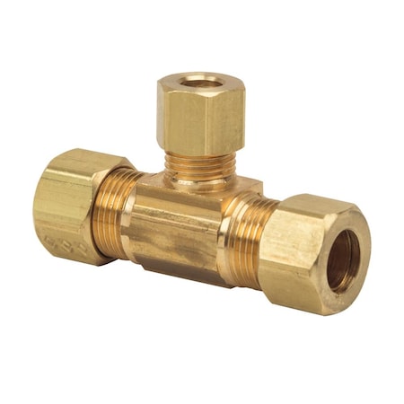 Thrifco Plumbing No. 64 3/8 Inch x 1/4 Inch Lead-Free Brass Compression Tee 9464012